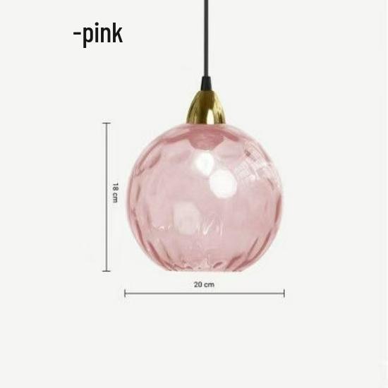 Nordic Minimalist Ripple Glass Pendant Light - Round Ball Design for Bedroom or Restaurant