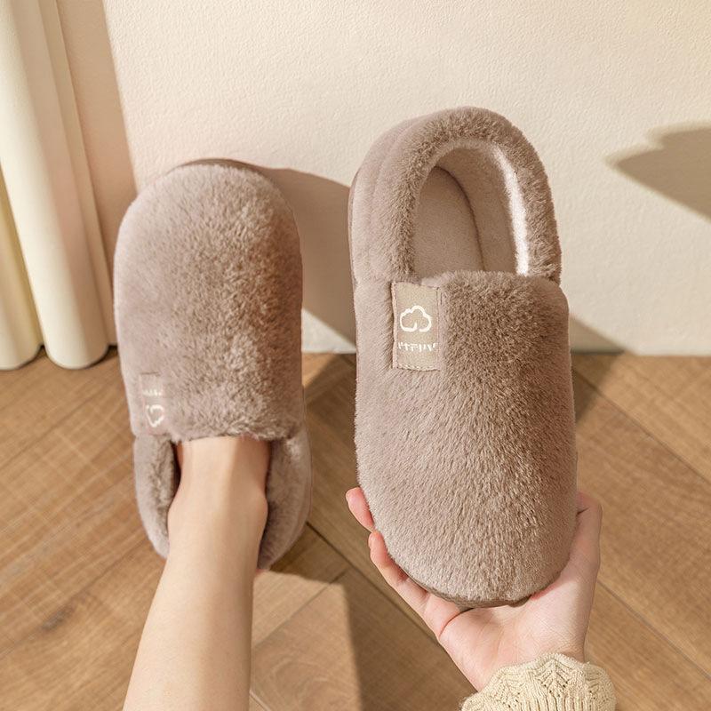 Cotton slippers men's autumn and winter indoor home bag and thick-soled outer wear warm confinement plush cotton shoes customization