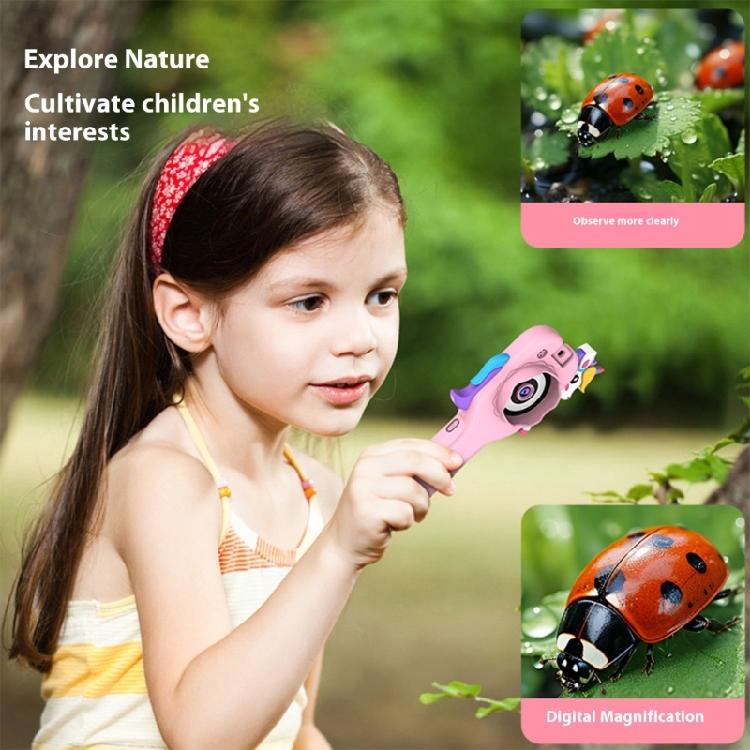 Childrens Handheld Microscope With Screen 180° Photo Video Capture LED Light Portable Science Kit For Outdoor Classroom Experiments