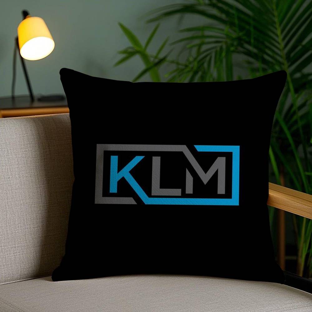 Netherlands K-Klm R-Royal Dutch Airlines Pillow Case Home Dorm Chair Back Short Plush Double-sided Printing Office Cushion Cover