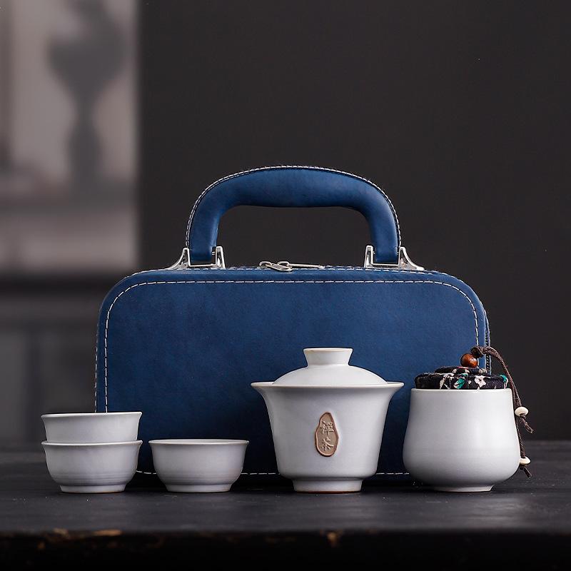 Ge Kiln Ceramic Kung Fu Tea Set Gift Box Packaging Can Be Printed Anniversary Company Activities Festival 1S Store Business Gifts