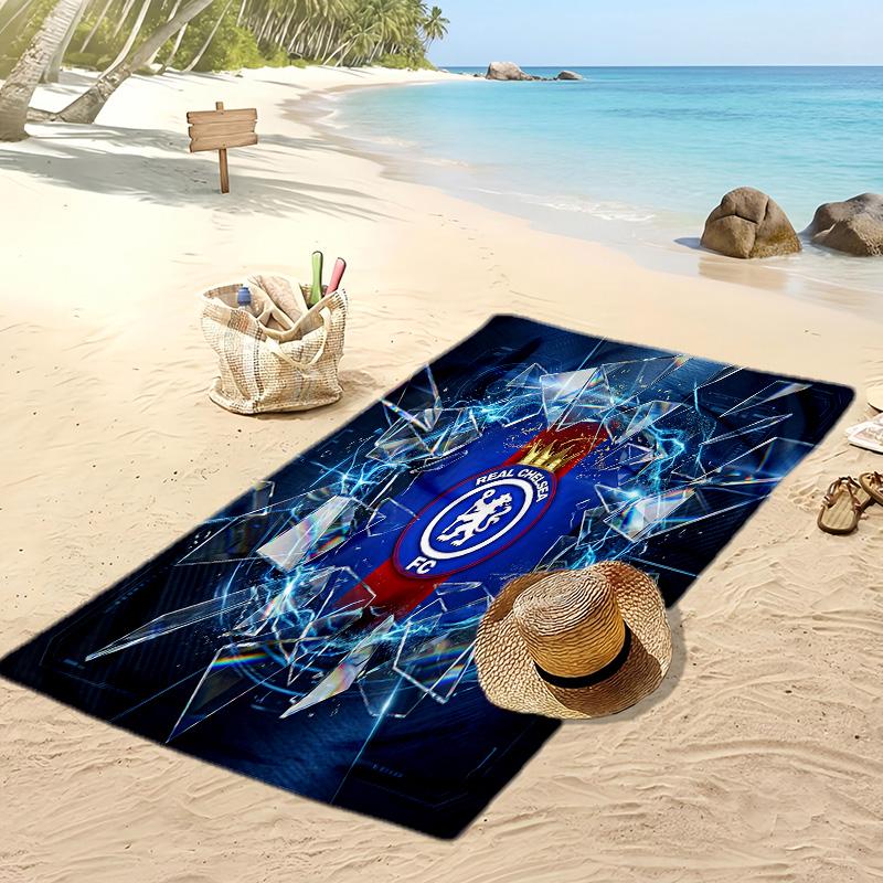Chelsea FC Printed Beach Towel Quick Dry Soft TowelPortable Large Rectangular Beach Blanket for Travel Swimming Pool