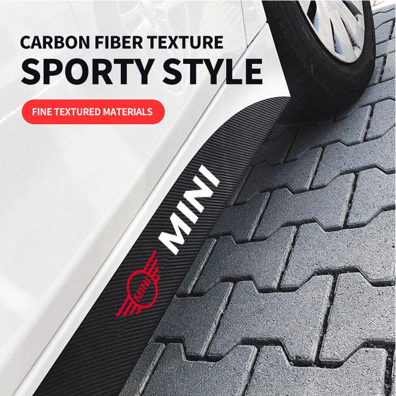 2pcs Car Door Side Skirt Car Body Decal Carbon Fiber Art Stickers For BMW Mini Cooper One S R53 R56 R60 F55 F56 Car Accessories