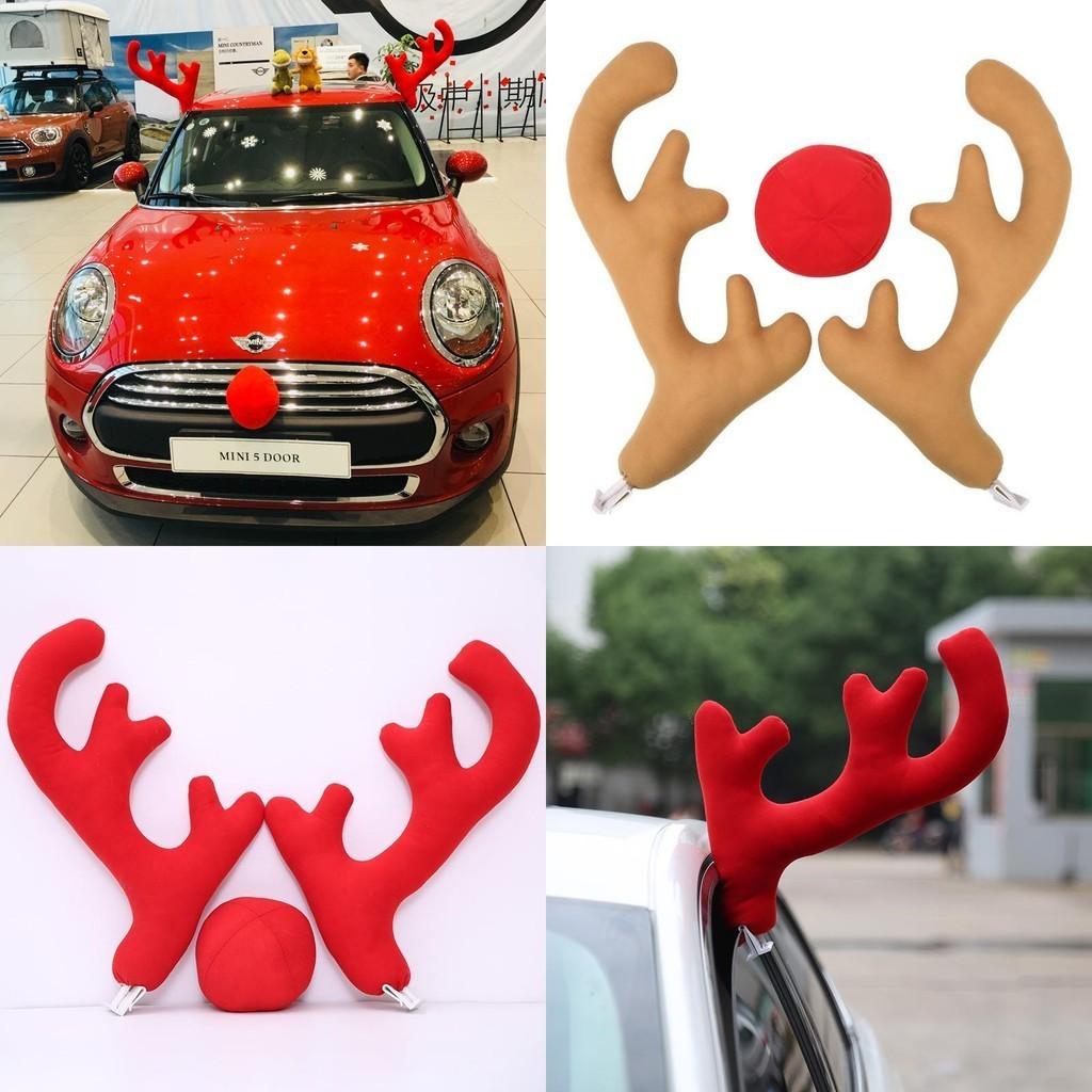 Festive Christmas Car Roof Decoration With Unique Deer Antlers Pvc And Cloth Material