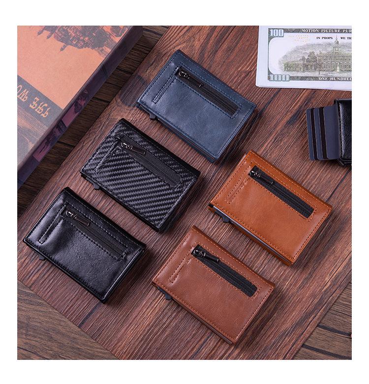 Men's RFID Aluminum Pop-Up Card Holder Wallet with Multi-Card Slots
