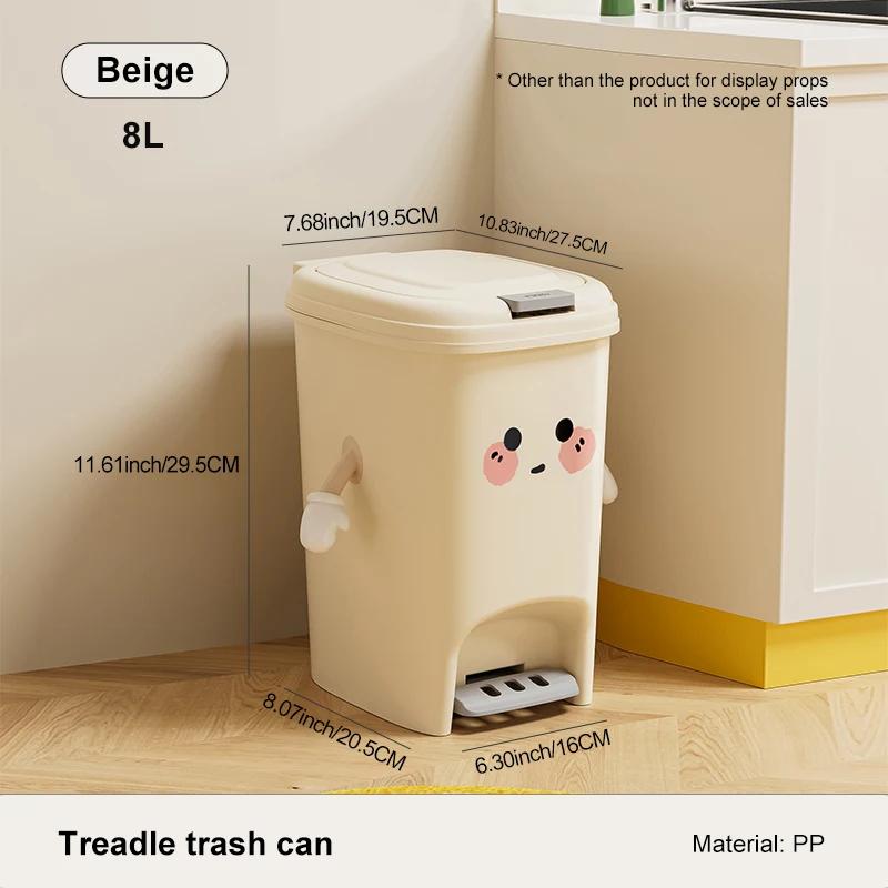 

Творческий мусорный бак для бытовых нужд Advanced Sense Большая емкость для кухни, гостиной, нажатие педали, двойной открывающийся мусорный бак