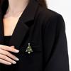 Sparkling Rhinestone Christmas Tree Brooch Faux Pearl Inlaid Fashion Holiday Pin for Scarf Bag Clothing Decor