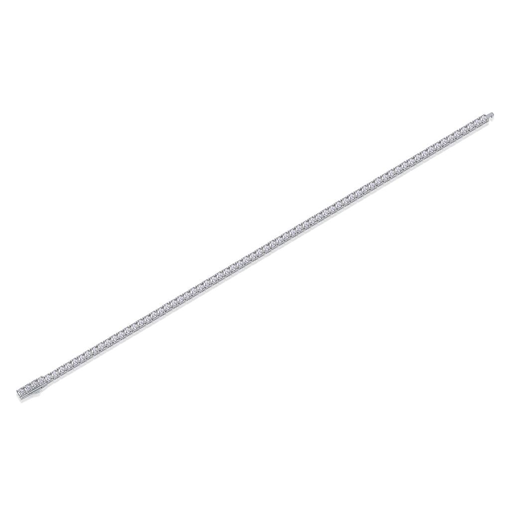 JIUZUAN S925 Zilver Moissanite Tennisarmband voor Vrouwen Eenvoudig Rijontwerp Elegante Sprankelende Sieraden voor Dagelijks Gebruik