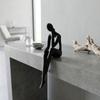 Long Leg Edge Sitter Character Sculpture Minimalist Tabletop Human Decor  Tabletop Shelf
