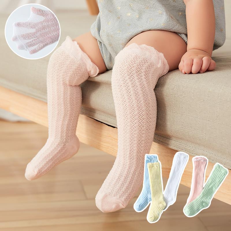 

spring new baby knee socks pure color air conditioning anti mosquito socks summer baby breathable anti mosquito stockings 0 to 2 year