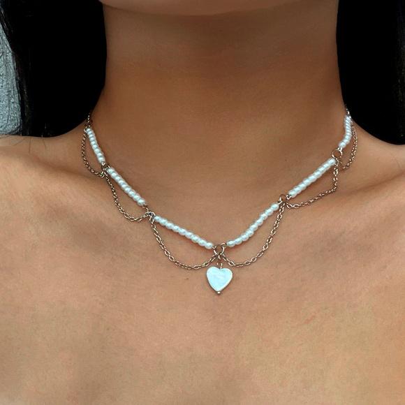 

Нове зіркове намисто з подвійною китицею, розкішне намисто з імітацією перлів, жіночі подарункові ювелірні аксесуари