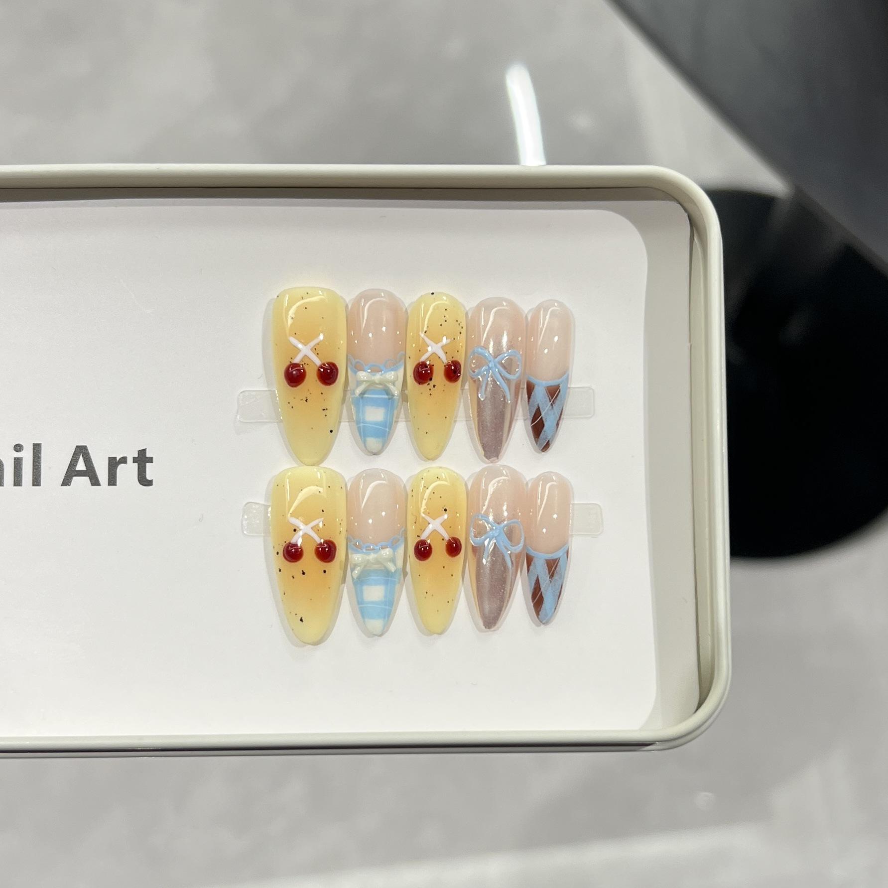 

Чисто ручной работы броня Расписанный вручную край юбки Сетка Бабочка Декор для ногтей Съемный Large L