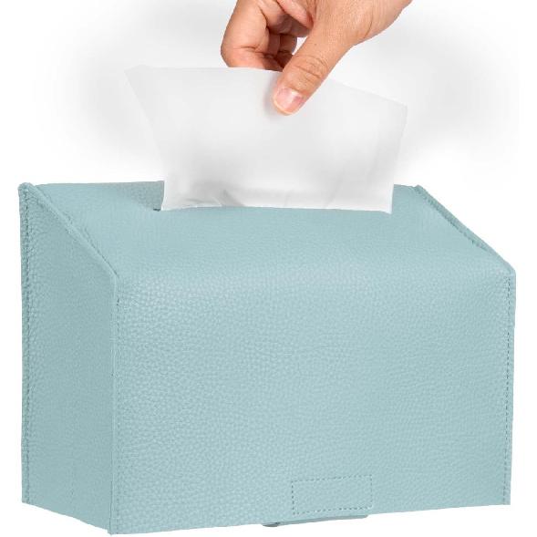 Livelab Paper Towels Cover Compatible with Kleenex Disposable Paper Hand Towels, PU Leather Tissue Box Holder Dispenser for Tabletop, Bathroom, Car,