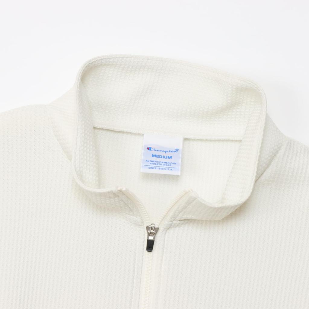 Champion Short Sleeve Half Zip Shirt UV with Embroidered Design Women's (CW-BG302), Off-White, Heat-Shielding, Protection, Quick-Drying,