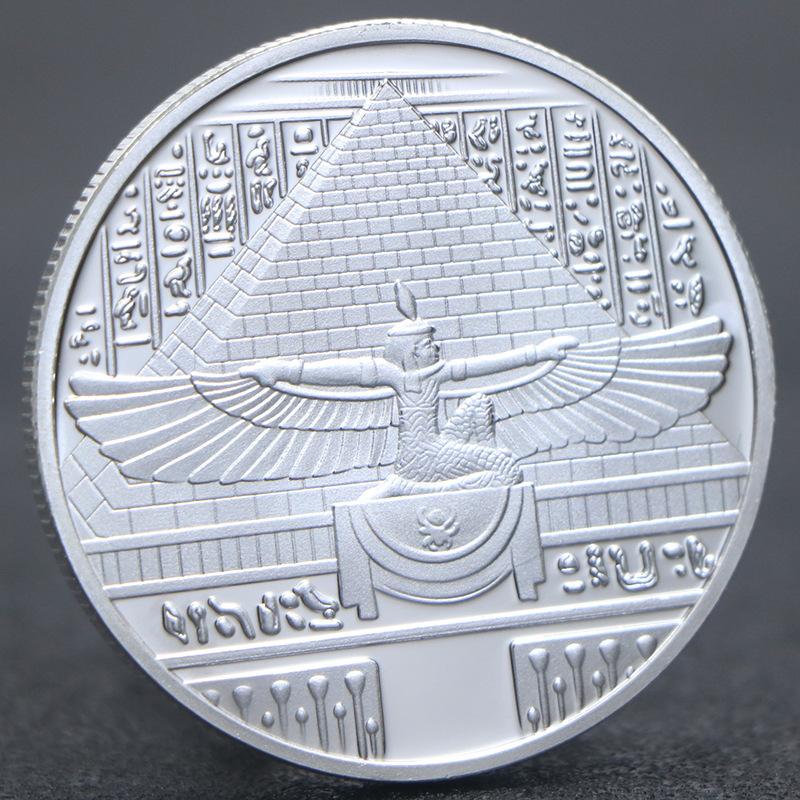 Egyptian Pharaoh Commemorative Coins, Sphinx, Commemorative Coins, Pyramid Culture Commemorative Coins, Gold Plated, Commemorative Medals