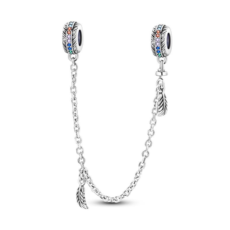 Copper Sun And Moon Plum Blossom Safety Chain Piece Bead Charms For 3Mm Original Bracelets Diy Jewelry Birthday Crafting