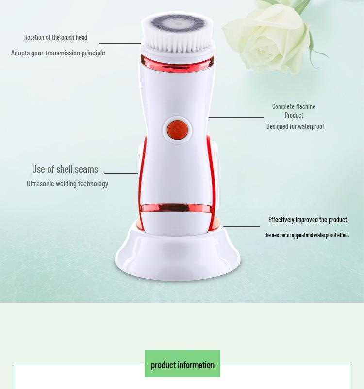 Waterproof Electric Facial Cleansing Brush - Blackhead Remover & Pore Cleaner