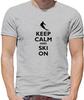 Keep Calm and Ski On - Mens T-Shirt - Skier Skiing Snow Skiier Equipment