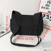 Fashion Couple Shoulder Bag With Polyester Lining Trendy Simple Cross Body Bags With Side Pockets Teen Black Nylon Messenger Bag