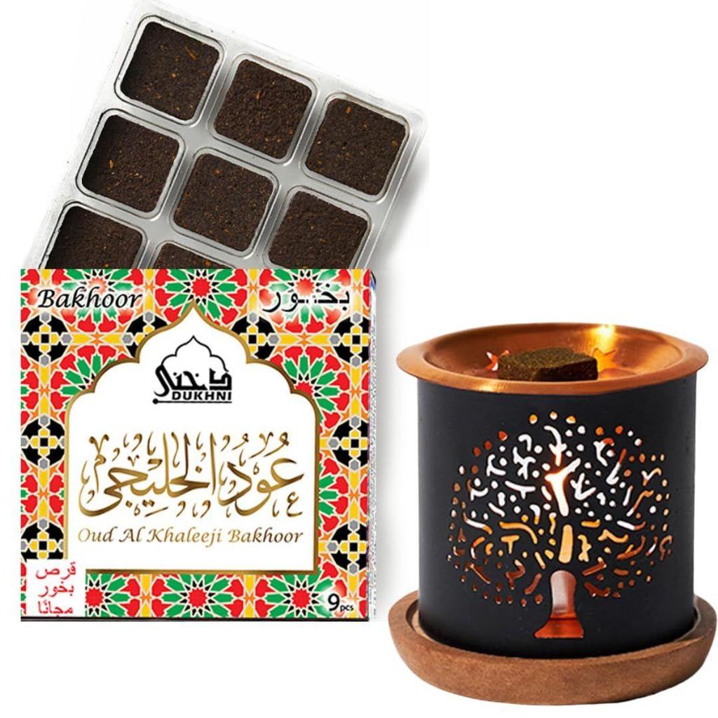 Dukhni Oud Al Khaleeji Bakhoor Set | 9 Piece Each & Tree Burner