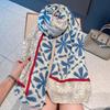 Cotton Ethnic Style Yarn Shawl Breathable Square Hijab Scarf Spring Silk Scarf  Neck Decoration