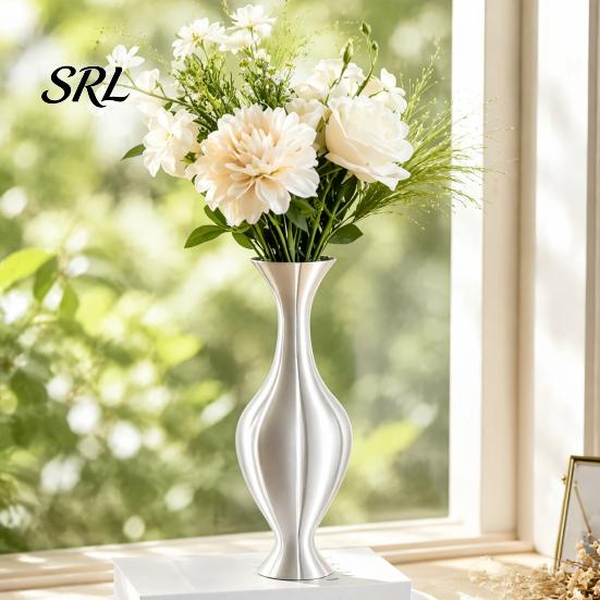 Glass Floral Containers for Bedroom 3D Printed Artistic Vase, Modern Decorative Flower Minimalist Container, Vases Living Room Arrangement Holder Home