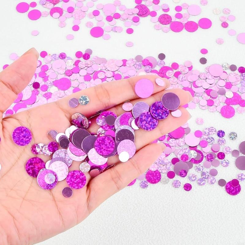 Valentine's Day Round Confettis Shimmering Round PVC Confetti for Dinner Parties Wedding Anniversary Celebration HX6C