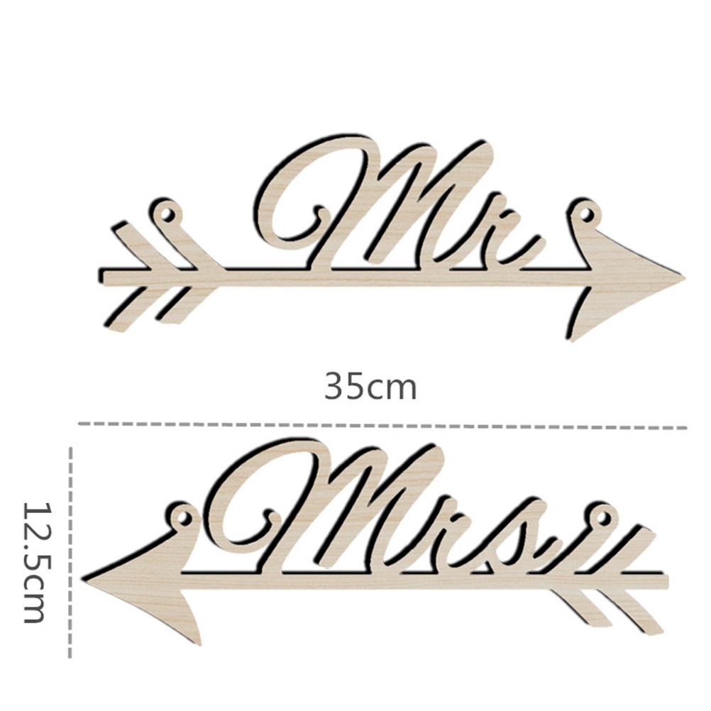 Wooden Letter Arrow Sign Boxwood Mr Mrs Wedding Party Decoration Chair Ornament Garden Event Home Decor Wooden Sign