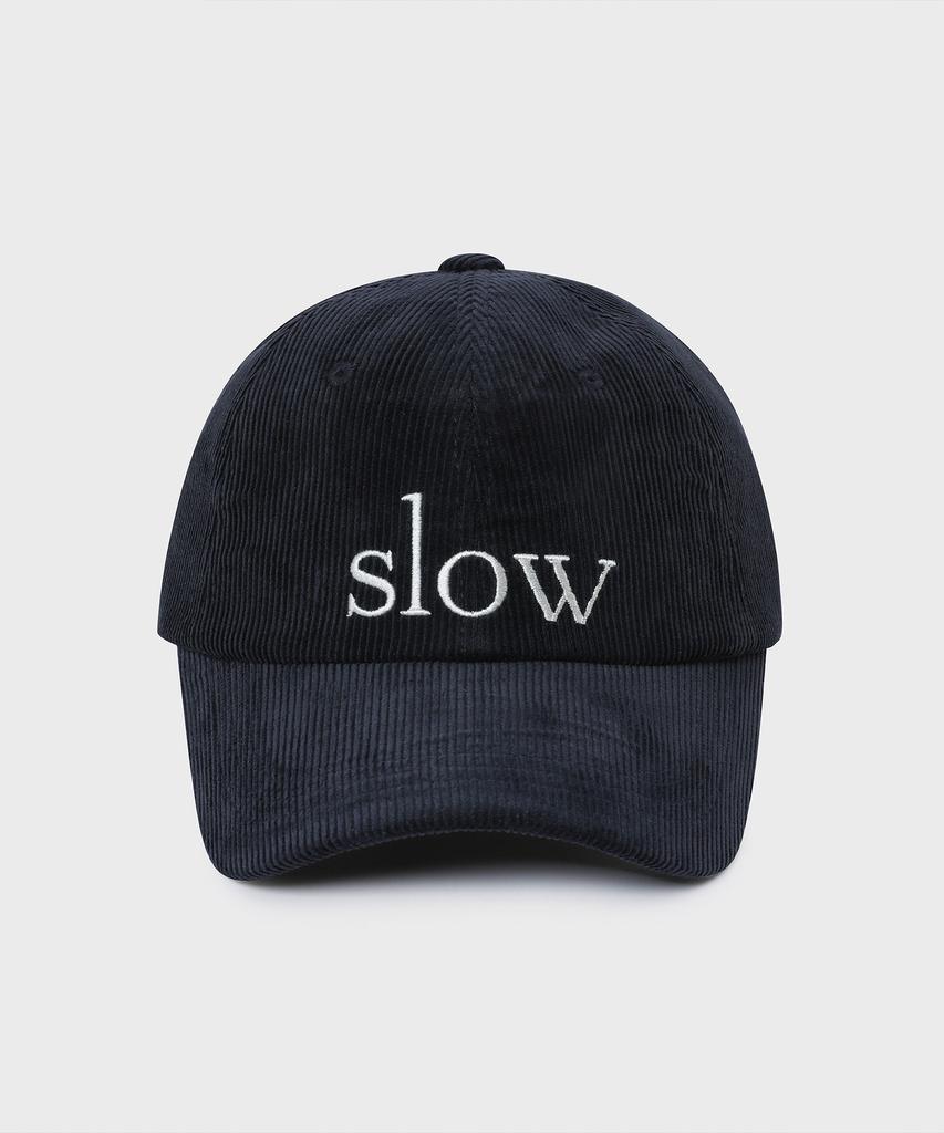 SLOW RECORD HOUSE Slow Corduroy Ball Cap_Navy