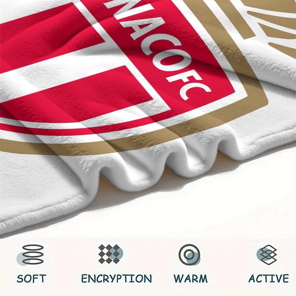 1PC AS Monaco F Print Flannel Blanket, High Quality Comfortable for All Seasons, Home Decor, Warmth and Comfort, Perfect for Christmas Gifts