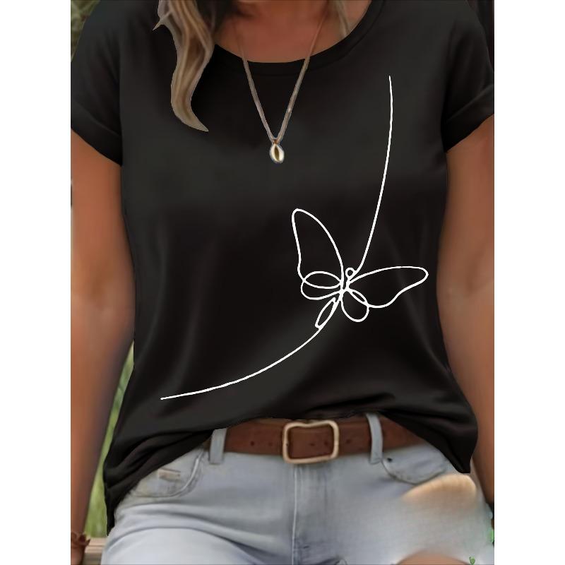 

European Size YS0709105 Women S Stretchy Comfortable Casual T-Shirt 4XL