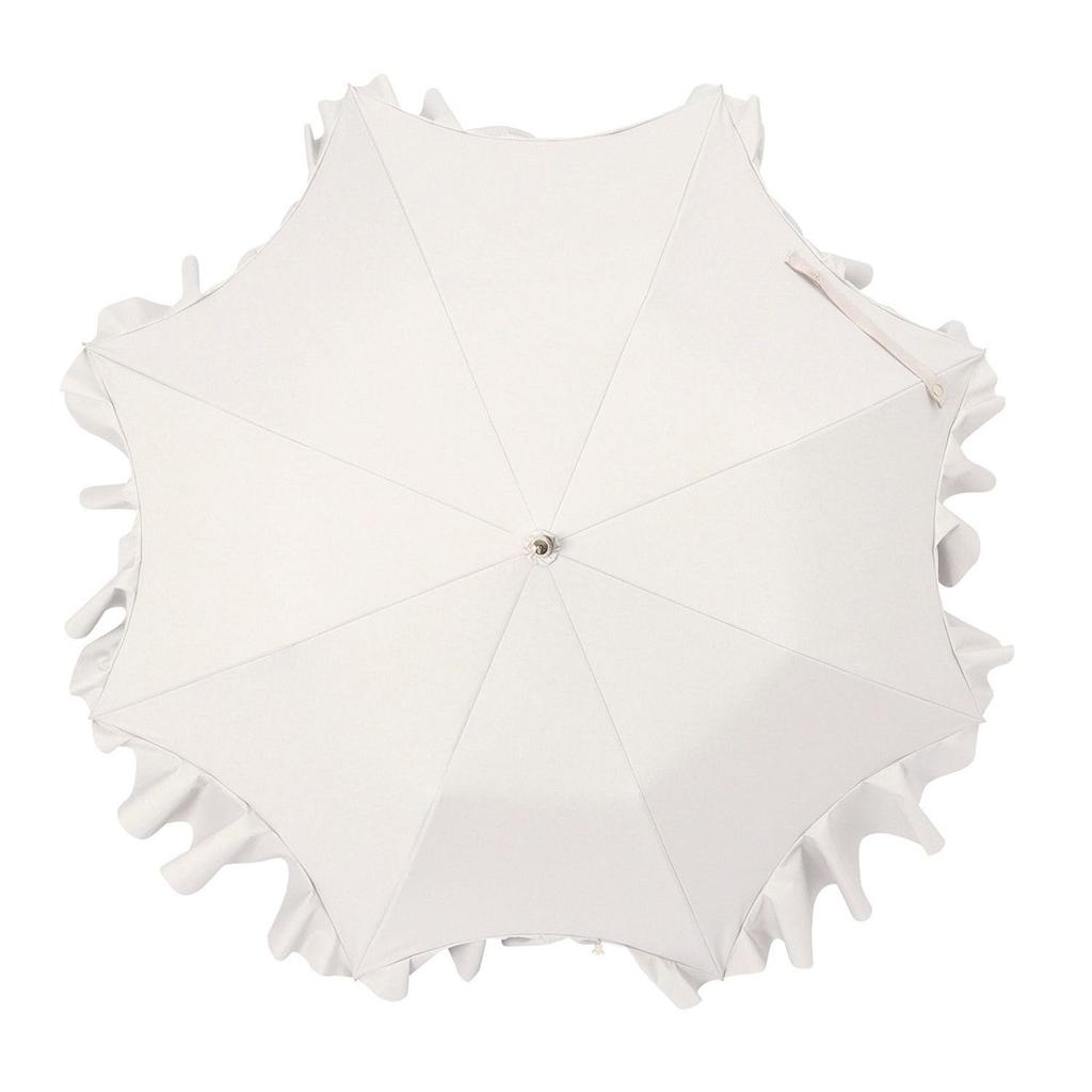 Moonbat En Folding Sun and Rain Premium Light Heat and UV Flared Beige [Lanvin Bleu] Women's Parasol, Protection, Blocking, Protection, Ruffle,