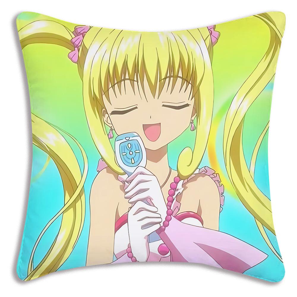 Anime M-Mermaid Melodys Pillow Covers Cartoon Sofa Decorative Home Double-sided Printing Short Plush Cute Cushion Cover