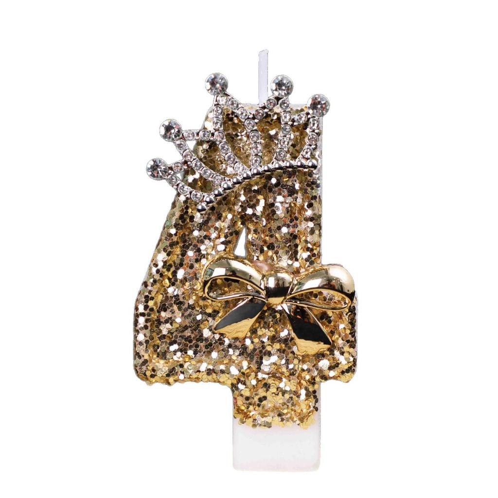 Gold Crown Birthday Number Candles - Creative Cake Party Decorations