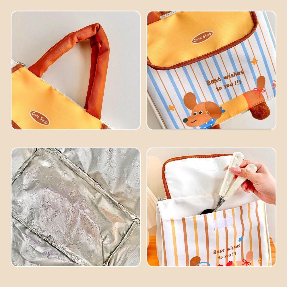 Cute House Lunch Box Bag Portable Food Thermal Handbag Practical Cartoon Lunch Bag  Home/Office
