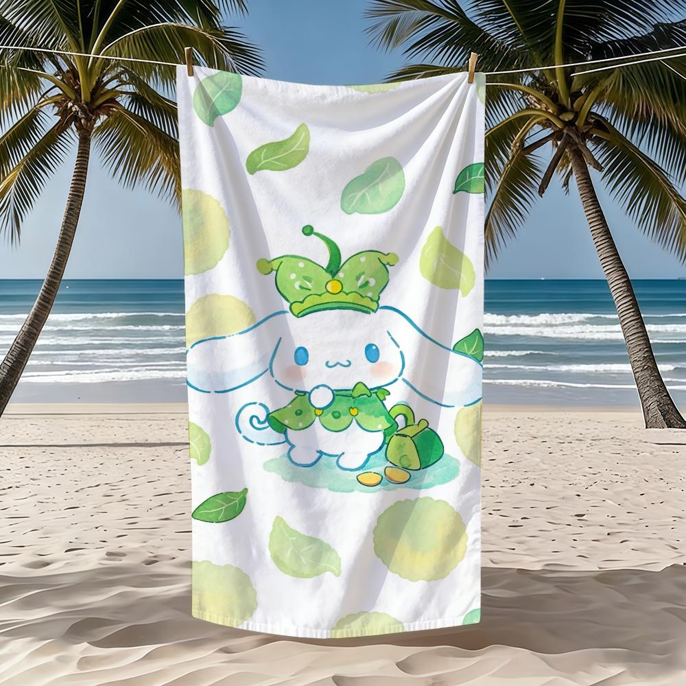 SRO Towel Textile Bathrobe C-CinnamorollS-ES Beach Quick-Drying Lightweight Portable Camping Swim Green Pool Leaf Travel