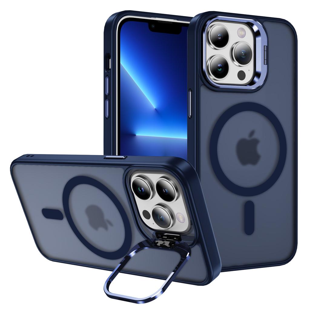 For iPhone 13 Pro Max Case PC+TPU+Metal Shell Compatible with MagSafe Kickstand Phone Cover