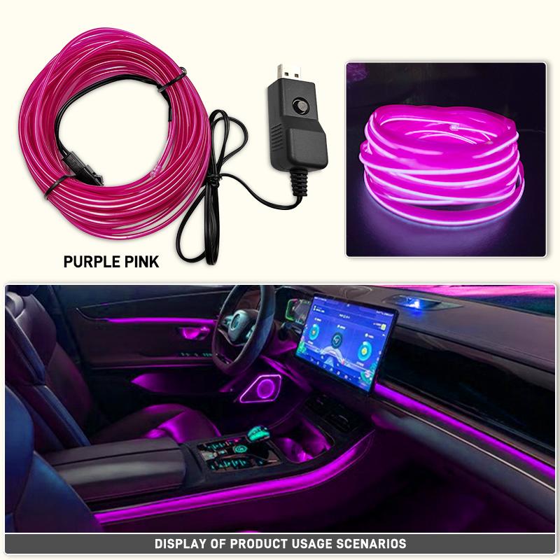 

1/3/5M Car Interior Ambient Lights Dashboard Console DIY Flexible Neon Atmosphere Decorative Lamp LED EL Cold Light Strips 1M