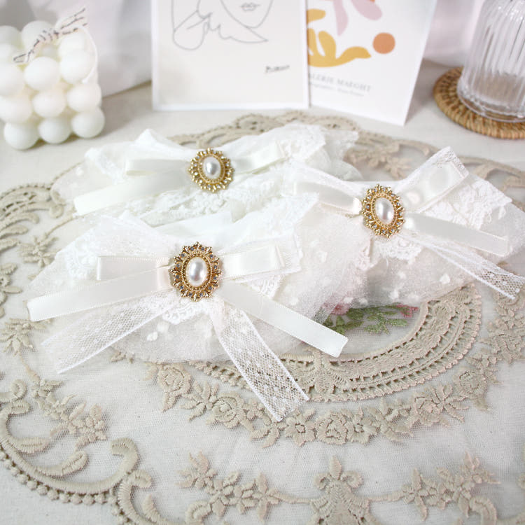 [KIMnyang_deng] Weißes Chiffon-Spitzenband Welpen-, Katzenumhang Foto-Requisiten