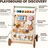 3-in-1 Wooden Baby Walker Stroller and Push Toy for First Steps - Ideal First Birthday Gift