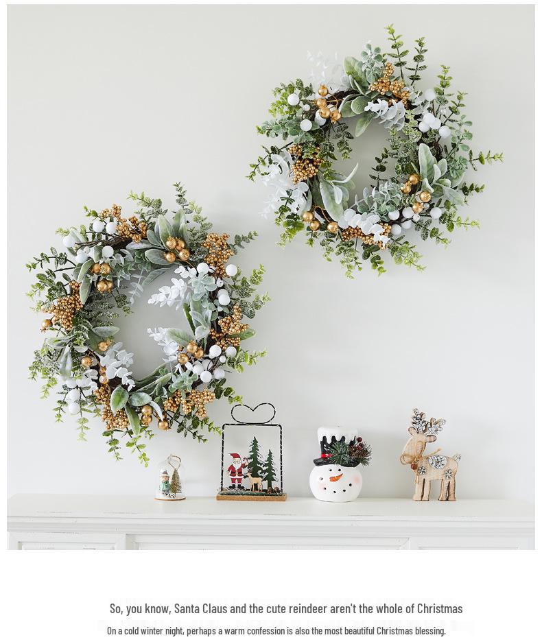 Creative Christmas Rattan Wreath Door & Window Ornament