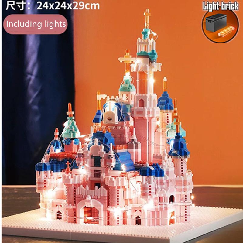 NEW Dream Pink Castle Princess Girls Beaut Set City DIY Puzzle Model Building Blocks Bricks Toys For Children Kids Adult Gift