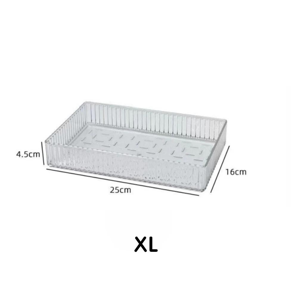 7PCS Desk Drawer Organizers Set Fashion Bathroom Women Makeup Storage Box Jewelry Case Transparent Plastic Office Kitchen Gadget