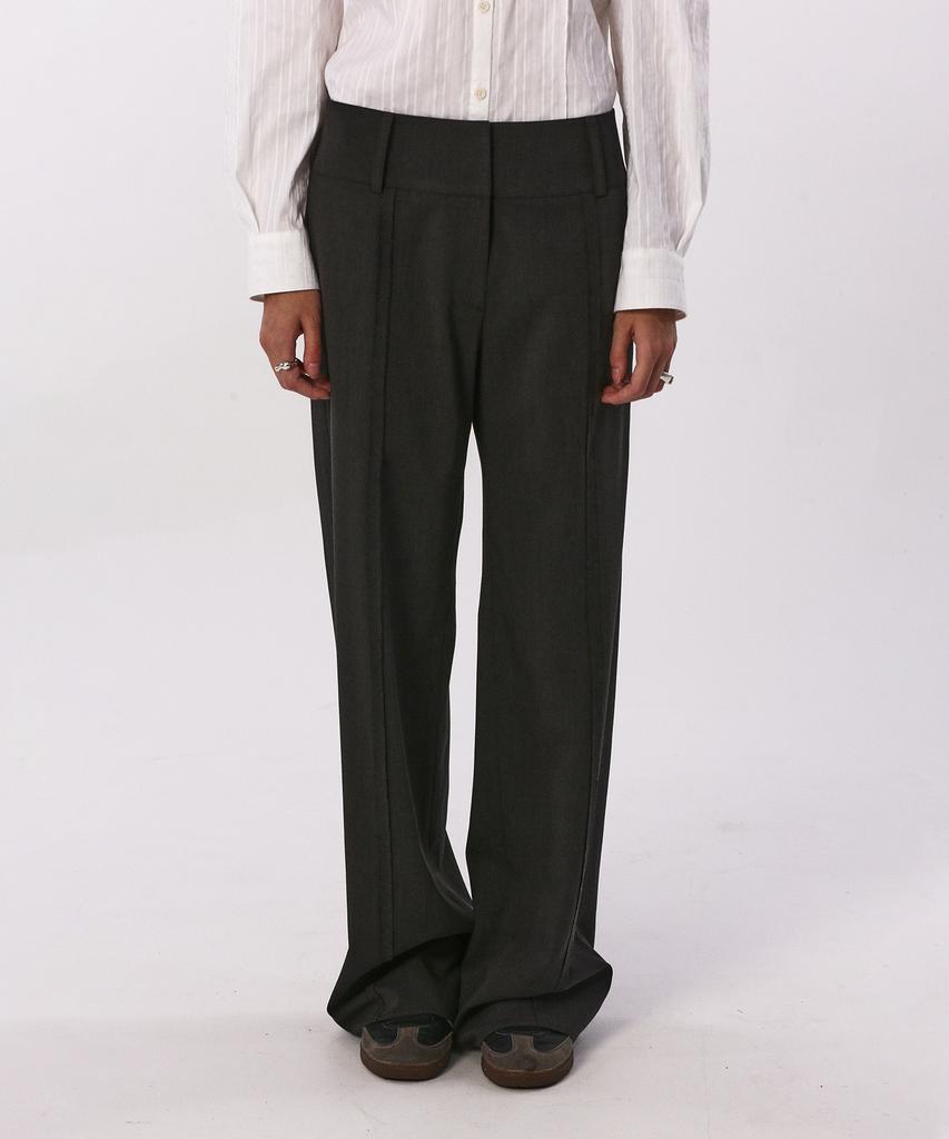 Lipeullegtibeulum Low-Cutting Wide Trousers (D.Gray)