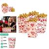 Love You Valentines Day Paper Popcorn Box With Cartoon Style For Party Decor And Gift