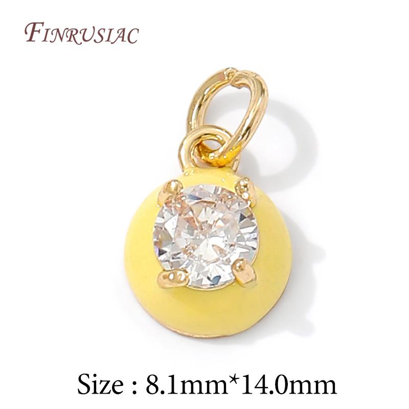 14K Gold Plated Enamel Charms with CZ Crystal,Heart Moon Pendant For DIY Jewelry Making,DIY Bracelet Necklace Earring Supplies