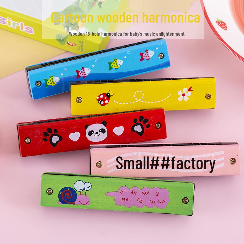 

Деревянная губная гармошка для детей - 16 двухрядная детская музыкальная игрушка для обучения и просвещения студентов Harmonica