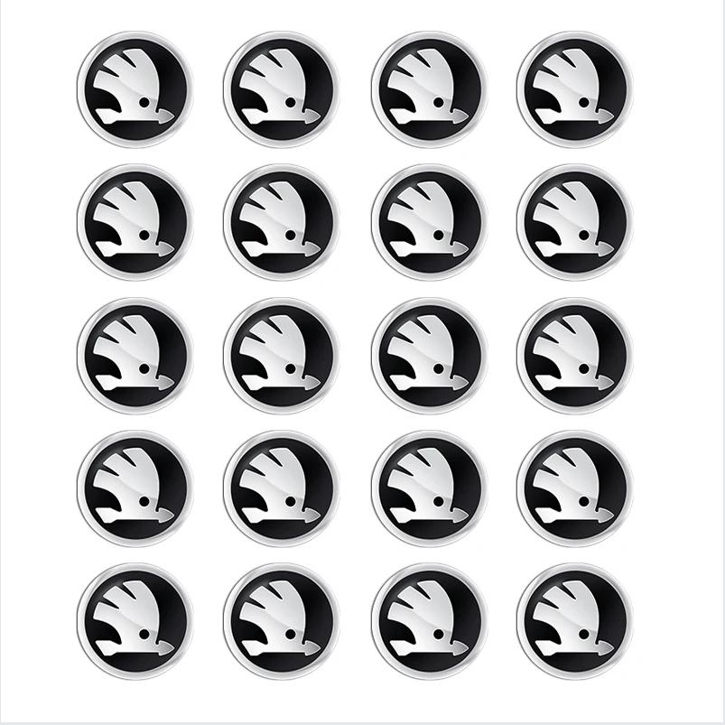 14mm Car Remote Key Sticker Aluminum Emblem Decal For Skoda Octavia Kodiaq Fabia Superb Rapid Kamiq Karoq A5 2 3Yeti Enyaq A7 jzfb61