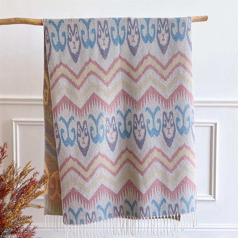 Fashion Cat Pattern Cashmere Warm Scarf New Design Pashmina Winter Warm Shawl Wraps Bufanda with Tassel Blanket Poncho Stoles