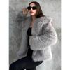 Women's Loose Lapel Faux Fur Coat, Fashion Solid Color Elegant Warm Furry Outwear For Women, European American Style Crossborder Female Jacket